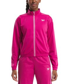 in stock Reebok Women, Womens Reebok, Womens Activewear, Track Jacket, Track Jackets, Athleisure, Pink White, Active Wear, Buy Online