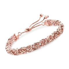 18kt Rose Gold Over Sterling Byzantine Bolo Bracelet | Ross-Simons Byzantine Earrings, Byzantine Rings, Byzantine Jewelry, Byzantine Necklace, Bolo Bracelet, Precious Gemstones Jewelry, Silver Jewellery Sets, Sterling Jewelry, Fine Jewelry Bracelets