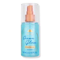 Ocean Glow Hydrating Fragrance Mist - OCEAN GLOW HYDRATING MIST 6.0OZBenefitsScent: Renew your spirit with tranquil notes of amber and tropical seas combined with Fruity Apple and ApricotThis glow-inducing hydrating mist is a ultra-light blend of hyaluronic acid, green micro algae, and rainbow algae to keep skin smooth and replenishedVegan, paraben-free, sulfate-free, alcohol-free, no formaldehyde donors and long-lasting fragranceKey IngredientsHyaluronic Acid increases the skins ability to hold Women Watch Treehut, Tree Hut Perfume, Travel Size Tree Hut, Tree Hut Ocean Glow, Ocean Glow Tree Hut, Preppy Hair Products, Ocean Skincare, Tree Hut Products, Perfume And Body Mist