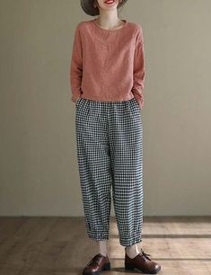 Fall Patterns, Linen Casual, Plaid Fashion, Linen Pants, Cotton Linen, Tartan, Harem Pants, How To Look Better, Pants For Women