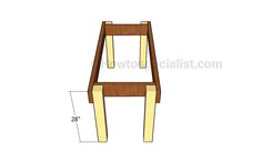 the step stool is shown with measurements for each side and bottom part of the chair