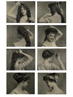 The Soft Pompadour and Psyche Knot. From Girls Own Paper and Woman’s magazine, 1911. 1910 Hair, Istoria Artei, Gibson Girl, Retro Mode, Old Fashion, Edwardian Era