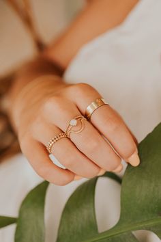 Originally designed to be paired with one of our Gemstone Rings, our Dune Ring stacks beautifully with any Stacking Bands and can hold it's own as a solo ring, too. Twisted wire is hand-shaped and made into a unique stacking ring. Available in 14kt Gold Fill + Sterling Silver. Handmade in Eau Claire, WI. Our jewelry is handmade so each piece will be unique and may vary slightly from what is pictured. Everyday Stackable Rings With Open Ring Shape, Everyday Stackable Rings With Open Ring Design, Everyday Stackable Rings With Open Design, Stackable Open Ring Jewelry For Promise, Stackable Open Midi Rings For Promise, Adjustable Stackable Initial Open Ring, Everyday Stackable Open Rings, Dainty Stackable Initial Ring With Open Design, Dainty Stackable Initial Open Ring