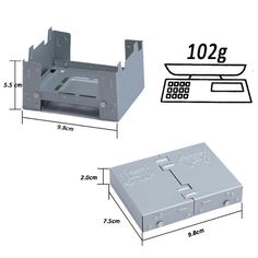 the side view of a plastic box with measurements