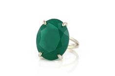 A sophisticated creation of 14k for women from Anemone that is a handmade green ring that flaunts a beautifully faceted Green Onyx, set and pronged in 14k gold-filled ring band. Gem jewelry with properties that may help boost confidence and promote positivity. ☛ 𝒜𝐵𝒞 - Add Engraving - https://etsy.me/2ZSRjhu ☛ Ring size - Select the size you would like from the drop down menu ♥ Gemstone Type - Green Onyx ♥ Gemstone Size - 16x20mm ♥ Gemstone Cut - Faceted Oval ♥ Metal Type (Main Photo) - 14k Go Elegant Oval Faceted Emerald Ring, Elegant Large Stone Green Emerald Ring, Elegant Green Emerald Ring With Large Stone, Elegant Large Green Emerald Ring, Elegant Faceted Round Emerald Ring, Gem Jewelry, Green Ring, Boost Confidence, Green Rings