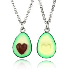 PRICES MAY VARY. 🥑Basic Information: Material: alloy; Quantity: 2PCS necklaces. Avocado BFF friendship necklace as present and birthday gifts for kids children teen girls 🧜‍Special design : 2 green avocado with heart for you and your best friends 🥑Great Gifts: Ideal and special gift for your family members and friends and yourself to get a beautiful feeling in life 🧜‍Occasions: for holidays, Christmas, party and daily life. 🥑MJartoria: Come with a delicate Gift Box and it will protect the a Matching Necklaces For Couples, Bff Jewelry, Fruit Necklace, Miniature Food Jewelry, Cute Avocado, Bff Necklaces, Heart Shaped Pendant Necklace, Best Friend Jewelry, Best Friend Necklaces