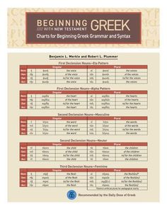 beginning greek with new testament chart for beginner to beginner and syntrax