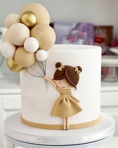 Tort Special, Kue Disney, Kue Fondant, Holding Balloons, Candy Birthday Cakes, Beautiful Birthday Cakes, Creative Birthday Cakes, Baby Birthday Cakes