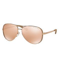 From Michael Kors&#x2C; these sunglasses feature:MK logo at templemetal frameUVA/UVB protectionImported. Goggle Sunglasses, Polarized Aviator Sunglasses, Rose Gold Sunglasses, Michael Kors Sunglasses, Sunglasses Women Aviators, Black Sunglasses, Sunglasses Branding, Mens Glasses, Dillard's