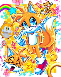 an image of sonic the hedge and other cartoon characters