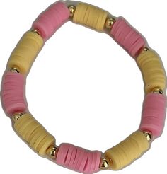 Wave Bracelet, Pink Beads, Pink Lemonade, Clay Beads, Charm Bracelets, Cute Designs, Lemonade, Etsy Accessories, Handmade Items