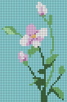 a cross stitch pattern with flowers on it