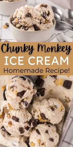 chunk monkey ice cream recipe with chocolate chips in it