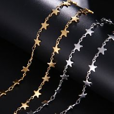 Stainless Steel Chain Necklace For Man Women Gold Silver Color For Pendant Pentagram Donot Fade Jewelry Model Number:4000554424738 Dainty Chain Necklace, Star Necklace Gold, Stainless Steel Chain Necklace, Women Necklace, Unisex Jewelry, Gold Chain Necklace, Metal Necklaces, Stainless Steel Necklace, Star Necklace