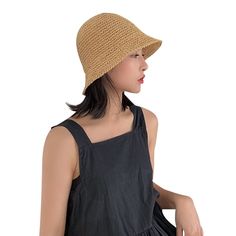 PRICES MAY VARY. Premium Straw Handwoven: This womens sun hats are made of high-quality paper straw, lightweight and breathable, ultra soft and comfortable to wear; Handwoven expertly and built to last. Arbitrary folding will not deform or produce wrinkles, keep you a elegant look forever. Size: Hat circumference: 56-58cm/22''-22.83'', one size fits most women ladies girls. Style it differently by pulling the brim all down or roll it up, allowing you to enjoy the beautiful sunshine this summer w Woven Straw Sun Hat For Summer, Brimmed Straw Hat, Casual Straw Bucket Hat For Travel, Spring Beach Packable Hats, Casual Solid Wide Brim Straw Hat, Casual Solid Color Wide Brim Straw Hat, Casual Solid Straw Hat, Summer Lightweight Straw Hat For Vacation, Solid Straw Hat For Vacation