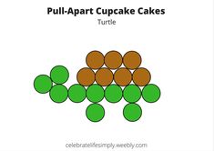 the diagram shows how to make a pull - apart cupcake cake with circles on it