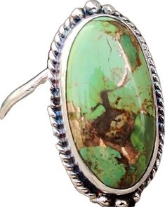 Handmade Adjustable Oval Emerald Ring, Southwestern Oval Green Rings, Southwestern Green Oval Rings, Southwestern Style Green Oval Ring, Artisan Oval Emerald Ring, Artisan Oval Green Emerald Ring, Untreated Green Oval Rings, Untreated Oval Turquoise Ring, Southwestern Green Oval Turquoise Ring