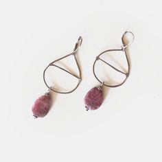 Hand fabricated sterling silver with a raw ruby. All hand done and this stone is just amazing. Raw Ruby, Just Amazing, Ruby, Hoop Earrings, Drop Earrings, Sterling Silver, Stone, Silver