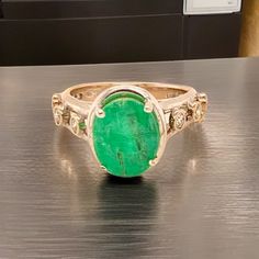 Natural Finely Faceted Quality Emerald Diamond Statement Ring 4.05 TCW 14k Gold Women Certified $3,950 913623 This is a Unique Custom Made Glamorous Piece of Jewelry! Nothing says, “I Love you” more than Diamonds and Pearls! This Emerald ring has been Certified, Inspected, and Appraised by Gemological Appraisal Laboratory Gemological Appraisal Laboratory of America is a proud member of: - GIA Alumni Association - National Association of Jewelry Appraisers - International Consortium Gem-Testing L Untreated Oval Ring In Fine Jewelry Style, Heirloom Oval Emerald Ring Gia Certified, Untreated Oval Ring Fine Jewelry, Untreated Oval Rings Fine Jewelry, Heirloom Oval Gia Certified Emerald Ring, Elegant Untreated Emerald Ring For Anniversary, Luxury Untreated Jewelry For Anniversary, Untreated Emerald Jewelry For Anniversary, Elegant Untreated Oval Emerald Ring