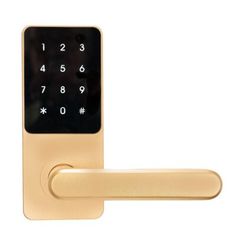 an electronic door lock on a white background