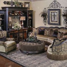 a living room filled with furniture and decor