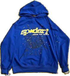 Sporty Blue Hoodie With Graphic Print, Blue Sporty Hoodie With Graphic Print, Trendy Blue Hoodie With Graphic Print, Blue Hooded Urban Top, Blue Hooded Outerwear With Letter Print, Blue Hooded Top For Streetwear, Urban Style Blue Hooded Top, Urban Blue Hooded Top, Blue Graphic Print Hoodie For Fall