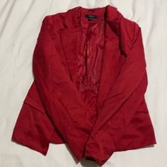 New Red Jacket Red Long Sleeve Outerwear With Pockets, Casual Red Fall Blazer, Casual Red Blazer For Winter, Casual Red Blazer For Fall, Red Fitted Trendy Blazer, Trendy Fitted Red Blazer, Red Long Sleeve Blazer For Winter, Fitted Red Trendy Blazer, Red Long Sleeve Workwear Outerwear