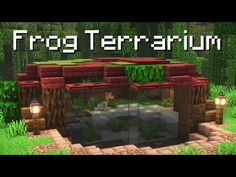 a video game with the words frog terrarium in front of an image of a pond