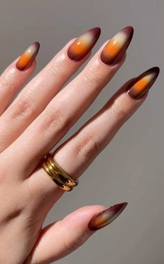 Autumn Aura, Aura Nails, Latest Nail Designs, Nail Art Videos, Trendy Nail Art, Fall Inspo, Nails Fall, Brown Nails, Orange Nails