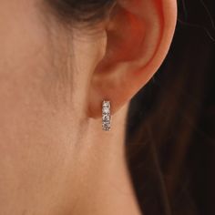 JSVConcepts Fine Jewelry Chunky Diamond Huggie Earrings, Wide Diamond Hoop Earrings, Huggie Hoop Earring, Diamond Earrings, Single or Pair ≫ Product Details ◈ Handmade / Handcrafted Fine Jewelry ◈ Width: 3mm ◈ Diamond: 100% Natural Diamond ◈ Diamond Weight: .07 ct. x 10 pcs = .70 ctw. / pair, .07 ct. x 5 pcs = .35 ctw. / per single earring ◈ Diamond Size: 2.60mm x 10 pcs (per pair), 2.60mm x 5 pcs (per single earring) ◈ Size: 12.60mm (Inside Diameter: 8.60mm) ◈ Color: G ◈ Clarity: VS-SI ◈ Cut: B Luxury Huggie Earrings With Diamond Accents For Wedding, Wedding Huggie Single Earring, Single Huggie Earring For Wedding, Classic Dangle Cluster Earrings, Small Hoop Diamond Cut Diamond Earrings, Wedding Huggie Earrings With Prong Setting, Wedding Huggie Hoop Earrings, Diamond Cut Cluster Earrings, Small Hoop Huggie Earrings For Wedding