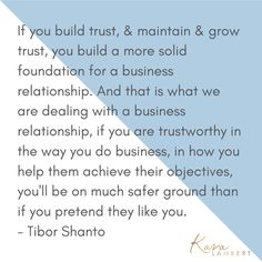 a blue and white photo with the words if you build trust, & maintain & grow trust