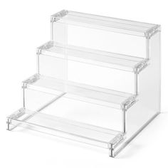 three tiered clear acrylic display case