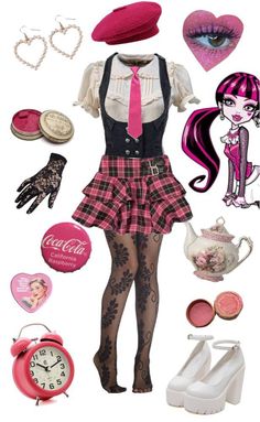 Idol Day Spirit Week, Draculaura Outfit Shein, Monster High Draculaura Halloween, Draculaura Inspired Fits, Catty Noir Inspired Outfit, Monster High Outfits Draculaura, Draculara Inspired Outfits, Monster High Clothes Outfits, Monster High Inspired Outfits Draculaura