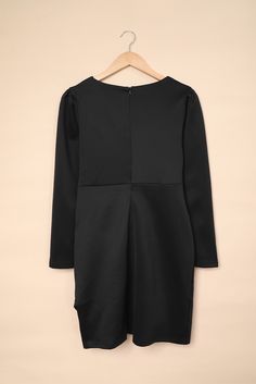 Black 3/4 Sleeve V Neck Ruched Mini Dress Black Long Sleeve Ruched Midi Dress, Black Ruched Long Sleeve Midi Dress, Classy Mini Dresses, Tie Waist Jumpsuit, Ruched Mini Dress, Navy And Khaki, Mini Dresses Online, Mini Robes, Solid Color Dress