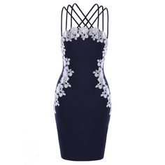 Plus Size Floral Applique Strappy Dress - Cerulean - 3451734412 - Original Design-Women's Clothing  #OriginalDesignWomensClothing #Original #DesignWomen's #Clothing Expensive Kids Clothes, Elegant Bodycon Dress, Strappy Dress, Butterfly Dress, Strappy Dresses, Celebrity Street Style, 70 Dress, Floral Applique, Designer Outfits Woman