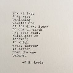 an old typewriter with the words, now at last they were beginning chapter one of the great story