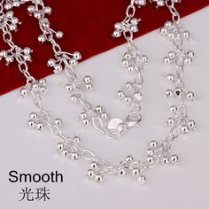 Korean trend 925 Sterling Silver charms beads bracelets neckalce for women fashion Party wedding Jewelry Holiday, Pretty Beads, Silver Chains, Wedding Accessories Jewelry, Chains Necklaces, Designer Fashion Jewelry, 925 Silver Jewelry, Necklaces For Women, Wedding Jewelry Sets