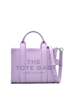 lavender purple leather debossed logo to the front logo patch to the rear silver-tone hardware two rolled top handles main compartment zip-fastening compartment adjustable shoulder strap Marc Jacobs Tote, Craft Tote Bag, Small Tote Bag, Mini Tote Bag, Marc Jacobs Bag, The Tote Bag, Medium Tote, Purple Bags, Small Tote