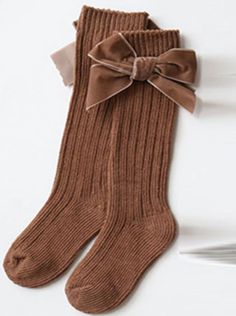 Add a little cuteness to any outfit with these knit socks with a little velvet bow Order 1 size up Poly/Spandex Bow Socks, Girls Knee High Socks, Color Socks, Baby Boutique Clothing, Clothes Boutique, Bear Outfits, Kids Slippers, Born Shoes, Velvet Bow