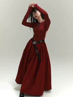 An open-back dress that shows off your feminine skin. 

The retro red color makes this item feel soft and mature. 

 Just wear one piece for an elegant lady-like style. 

◾️Model
Height/Weight: 167cm/48kg
Try size: M



Size (cm)
Skirt length
Length
Waist
Sleeve length


S
127
39
64-80
70


M
137
40
64-80
70 Lady Like Style, One Piece Top, Open Back Dresses, Strike A Pose, Elegant Woman, Skirt Length, Flare Dress, Skirt Set, Hoodie Shirt