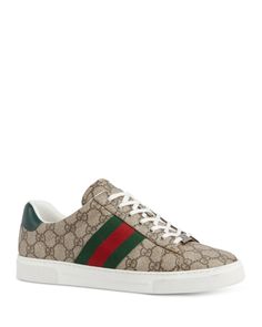 Gucci Men's Gucci Ace Sneakers Classic Gucci Sneakers, Gucci Designer Sneakers For Formal Occasions, Gucci Designer Formal Sneakers, Classic Gucci Sneakers With Embossed Logo, Gucci Sneakers Outfit, Luxury Low-top Sneakers With Leather Trim, Gucci Ace Sneakers, Sneakers Outfit Men, Gucci Sneakers