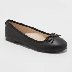 Girls' Stacy Ballet Flats - Cat & Jack Black Spring Black Synthetic Ballet Flats, Trendy Black Ballet Flats With Closed Toe, Casual Black Ballet Flats For Fall, Trendy Black Closed Toe Ballet Flats, Trendy Black Ballet Flats For Fall, Black Fitted Ballet Flats For Spring, Black Fitted Ballet Flats With Round Toe, Girls Ballet Flats, Glitter Sneakers