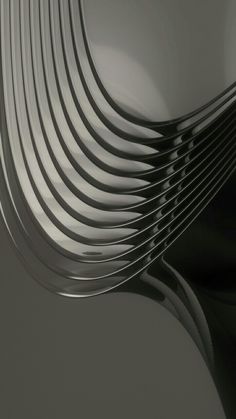 an abstract image of lines and curves in black and white