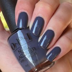 #LessIsNorse is what winter manis are all about. By: @polishobsessed #ColorIsTheAnswer #OPIIceland #BlueMani #BlueNails #DarkNails #WinterNails #WinterMani #NailEnthusiast #ModernNails #ModernMani #NailObsessed #NailLove #OPINailLacquer #GreyMani #GreyNails Opi Less Is Norse, Gel Chrome Nails, Nail Polish Combinations, Opi Gel Nails, Dark Blue Nails, Opi Nail Colors, Diva Nails, Blue Nail Polish, Blue Nail