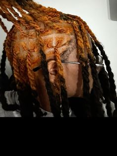 @lainaab._ on ig #dyedlocs #locs Ombre Locs Men, Locs With Tips Dyed, Loc Tips Dyed, Dreads Color Ideas Locs Men, Transformers Dreads, Dyed Loc Tips, Ombré Dreads