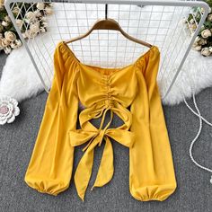 Elegant Golden Satin Blouse with Bow Tie Front Unique Bow Tie, Blouse With Bow, Journal Books, Teenage Fashion, Classy Casual Outfits, Classy Casual, Diy Journal, Satin Blouse, Teenage Fashion Outfits