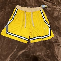 Nwt Woman’s Size Medium Basketball Shorts. Excellent Condition Nike Sporty Summer Pants, Nike Summer Athleisure Pants, Nike Athleisure Pants For Summer, Nike Cotton Pants For Summer, Nike Yellow Workout Shorts, Casual Yellow Nike Bottoms, Stretch Yellow Nike Bottoms, Yellow Stretch Nike Bottoms, Nike Yellow Bottoms For Summer