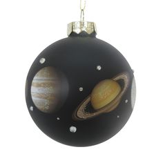 a glass ornament with planets on it