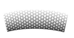 an abstract black and white pattern on the back of a headband with geometric shapes