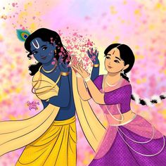 Hindu Dp, Radhakrishna Holi, Holi Painting, Cartoons Krishna, God Painting, Canvas Art Painting Abstract, Disney Canvas Art, Krishna Avatar, Krishna Drawing